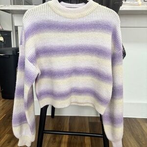 Vero Moda Medium Purple and Yellow Sweater